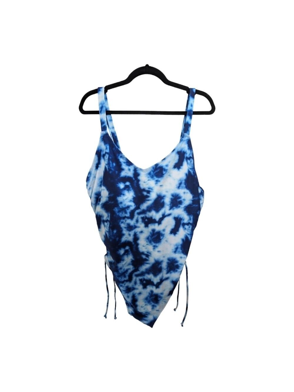 NEW Cyn & Luca Blue & White Tie Dye One Piece Swimsuit Size 3X